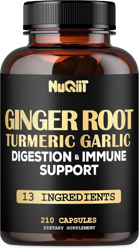 Ginger Supplements Capsules with Turmeric Curcumin, Garlic Bulb, Berberine HCl, Echinacea - 210 Capsules 2