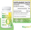 Fisetin 1200mg Liposomal Fisetin Supplements 98% Pure Fisetin Polyphenols Antioxidants Immunity Health Aging Cognitive Support Non-GMO 60 Capsules 3