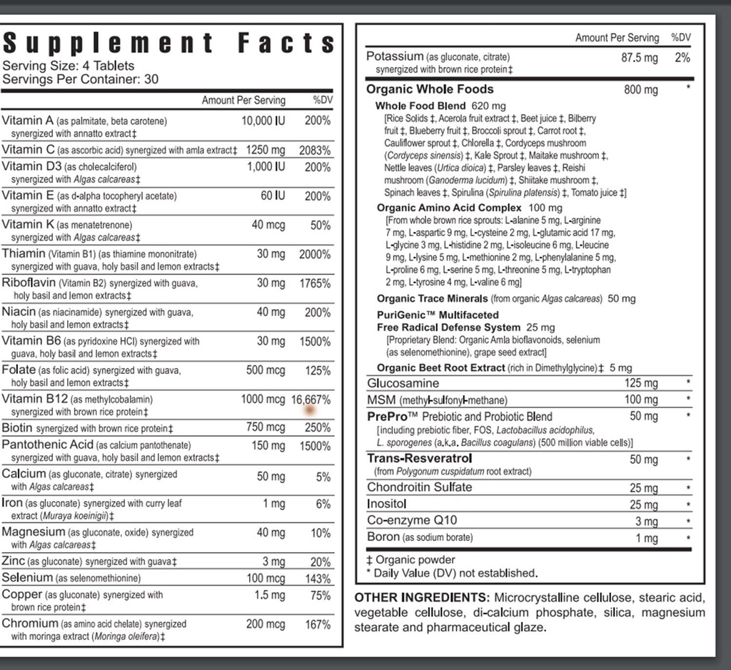 Youngevity Beyond Tangy Tangerine 2.0 Multi-Vitamin & Mineral Complex - Made with Natural & Whole Foods | 160,000 ORAC | 120 Tablets - 6-Pack 3