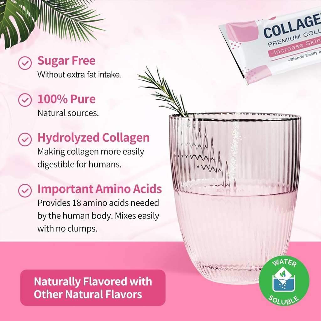NATURE TARGET Multi Collagen Peptides Powder - Type I, II, III, V, X - Enhanced Absorption, Hydrolyzed Collagen Peptides with Prebiotics, Sugar-Free, Support Skin Hair Nail & Joint, Non-GMO 3