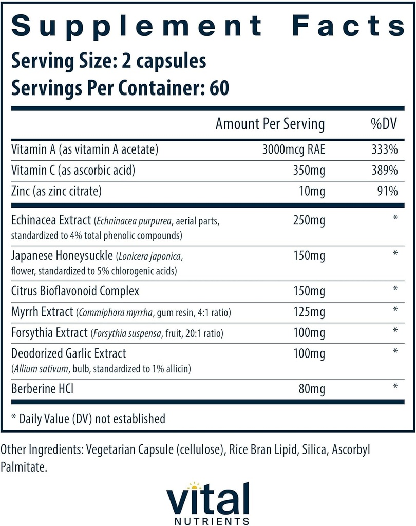 Vital Nutrients Herbal Biotic | Herbal Immune Support Supplement | Antioxidant Support Promotes Healthy Immune System | Gluten, Dairy, Soy Free | Non-GMO | 120 Capsules 3