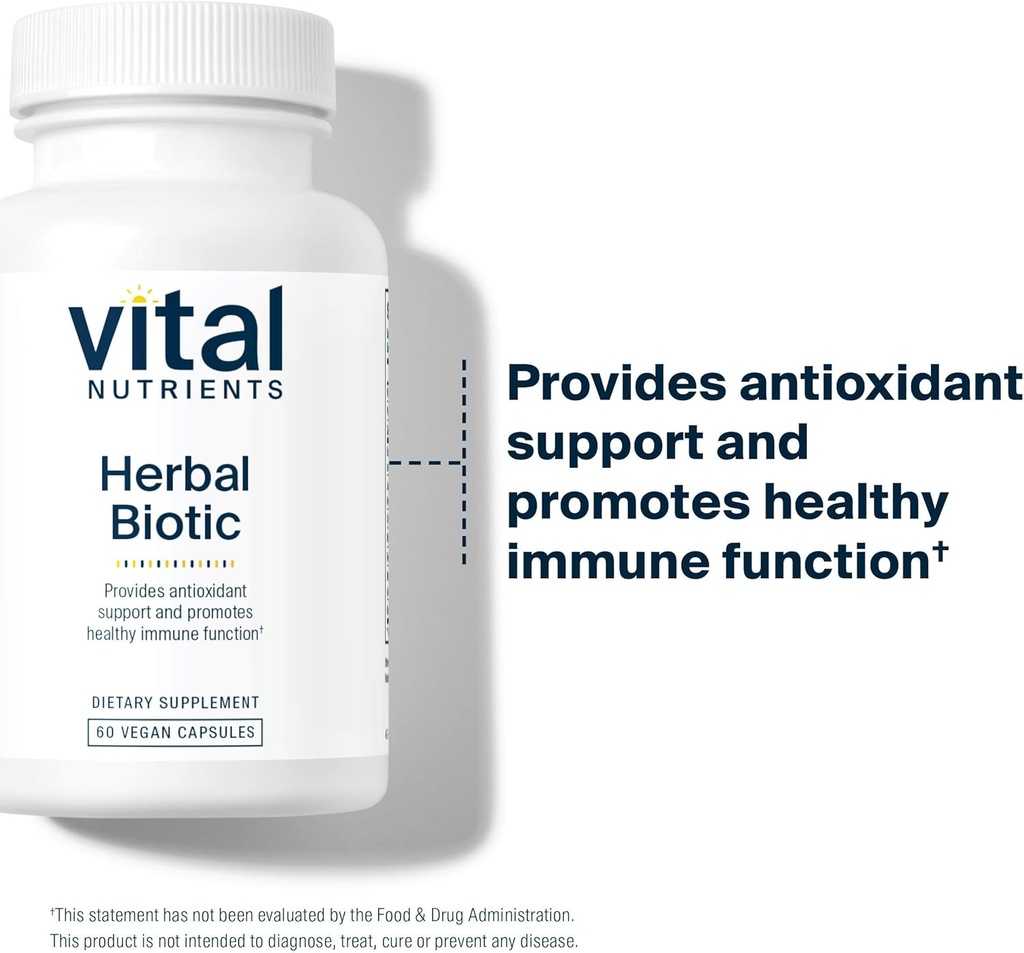Vital Nutrients Herbal Biotic | Herbal Immune Support Supplement | Antioxidant Support Promotes Healthy Immune System | Gluten, Dairy, Soy Free | Non-GMO | 120 Capsules 6