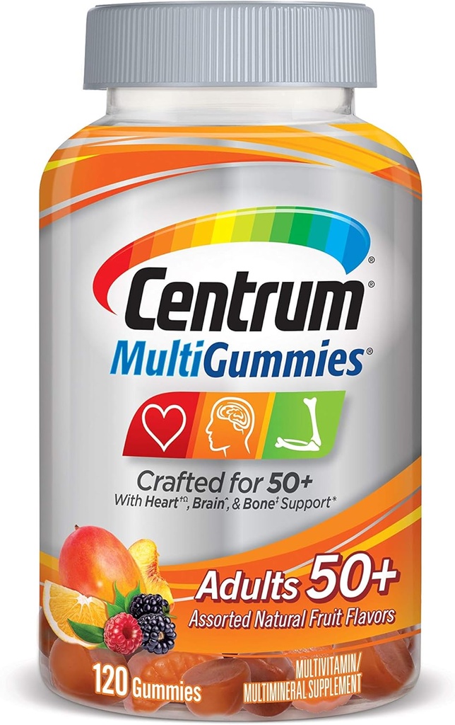 Centrum Multivitamin Gummy for Adults 50 Plus, Assorted Flavor, Fruit, 120 Count 2