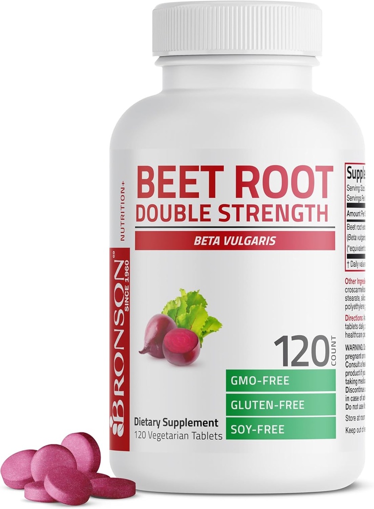 Bronson Beet Root Double Strength, Non-GMO, 120 Vegetarian Tablets 2