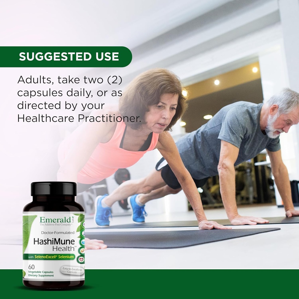 Emerald Labs HashiMune Health - Vegan Thyroid & Immune Support Supplement - Includes SelenoExcell Selenium & Myo-Inositol - 60 Vegetable Capsules (30-Day Supply) 6