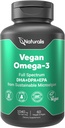 Naturalis Vegan Omega 3 DHA, EPA & DPA from Algae | Vegan Society Certified, Sustainably Sourced, True Full Spectrum | 60 Veggie Softgels (Carrageenan Free) 2