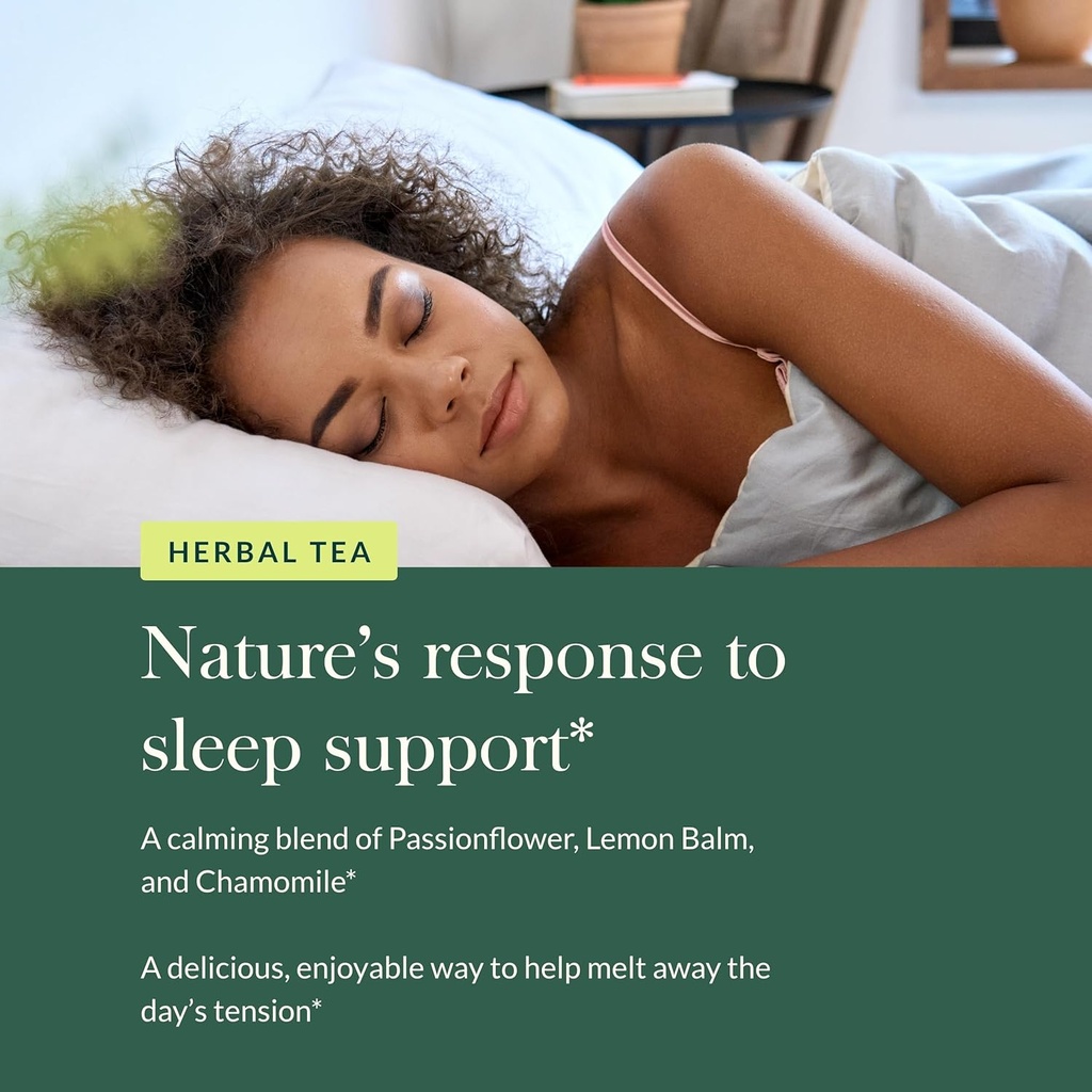 Gaia Herbs Sleep & Relax Herbal Tea - Supportive Sleep Aid for a Natural Calm to Prepare for a Good Night’s Rest* - With Passionflower, Chamomile & Lemon Balm - 16 Caffeine-Free Tea Bags 6