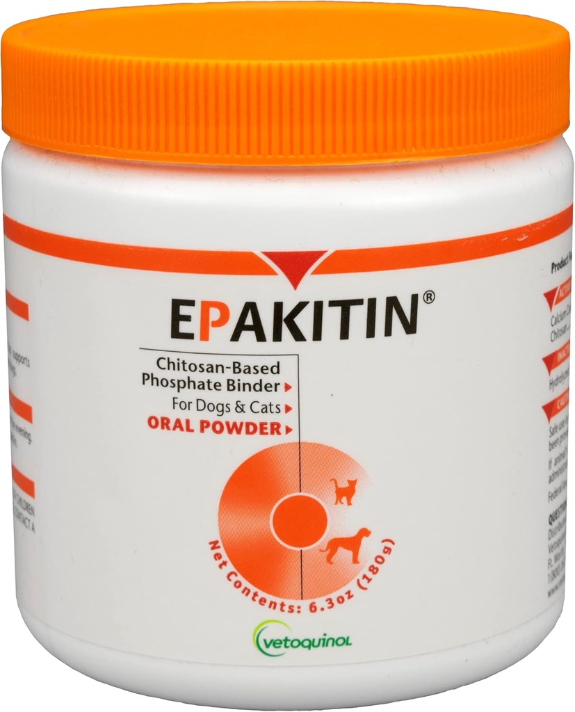 Vetoquinol Epakitin Chitosin-Based Phosphate Binder for Cats & Dogs – Renal Support Supplement Powder - 180g 2