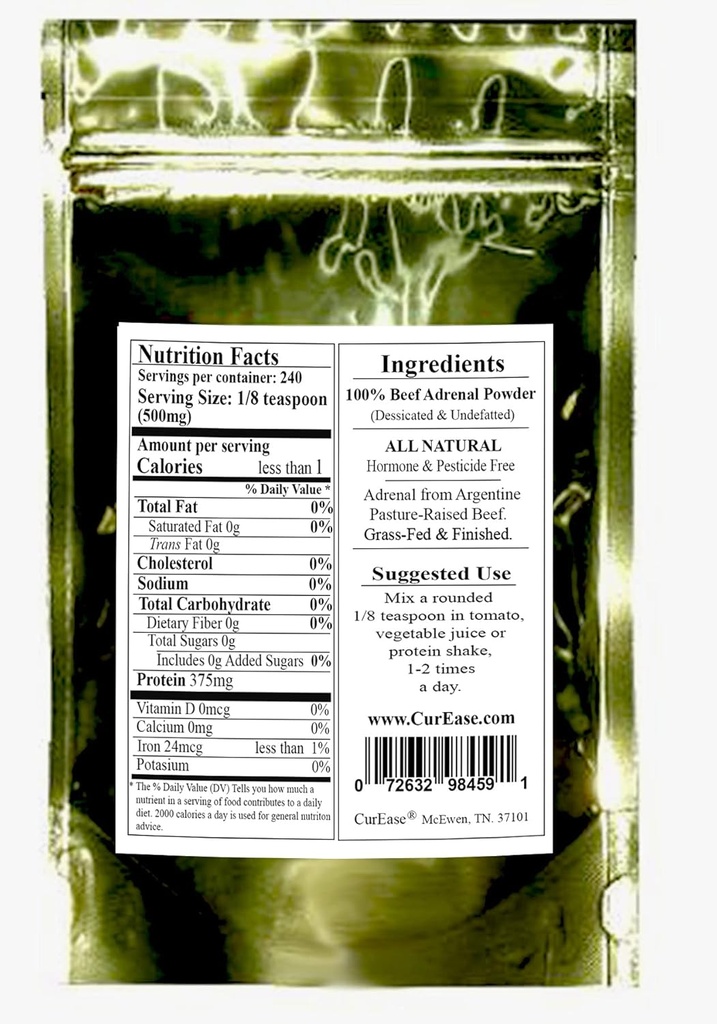 Argentine Beef Adrenal Powder Grass Fed & Finished 4.2 Ounce 5