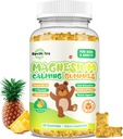 Magnesium Gummies for Kids - Magnesium Glycinate Gummies Supplement with L-Theanine, Vitamin B6, D3 for Adults & Kids, Calm Magnesium for Sleep, Relaxation, Brain, Bones,Sugar Free Pineapple 60ct 2