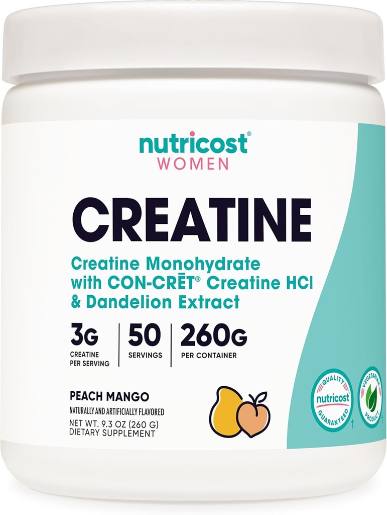 Nutricost Creatine Monohydrate Powder for Women, Micronized, Peach Mango Flavor, 50 Servings - Vegetarian, Non-GMO, Gluten Free 2