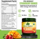 USDA Organic Pre-Workout Powder, Strawberry Mango | Clean Energy Without Jitters | Natural Performance Boost | No Artificial Sweeteners | 20 Superfoods | Low Caffeine, 20 Servings 6