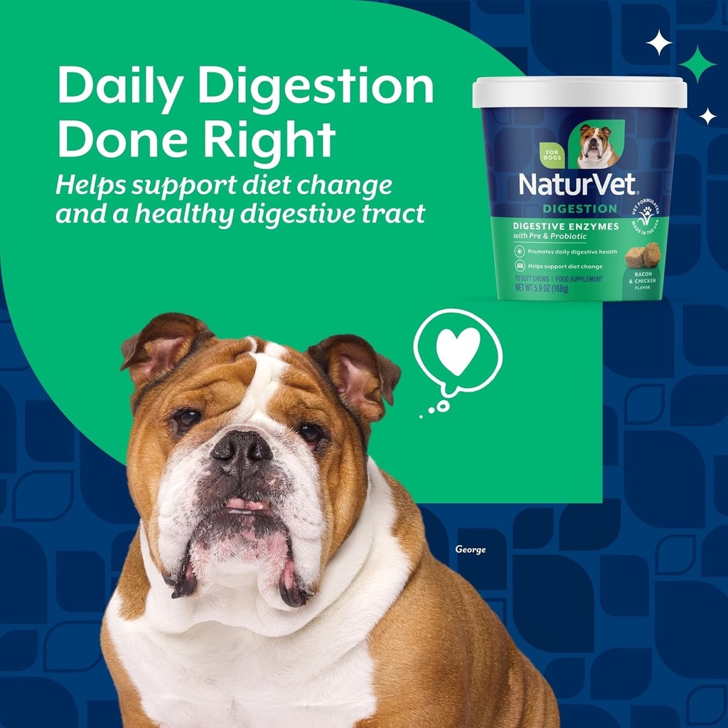 NaturVet – Digestive Enzymes - Plus Probiotics & Prebiotics – Helps Support Diet Change & A Healthy Digestive Tract – for Dogs (Soft Chews, 70 Count) 4