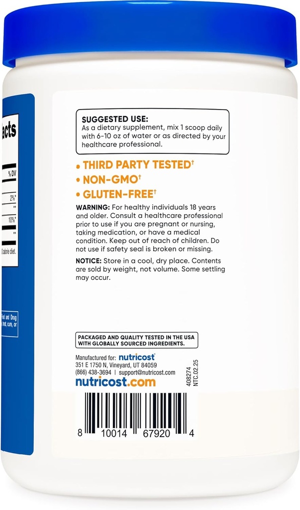 Nutricost D-Ribose Powder 500 Grams - 5000mg Per Serving, Non-GMO (500 G (2 Pack)) 5