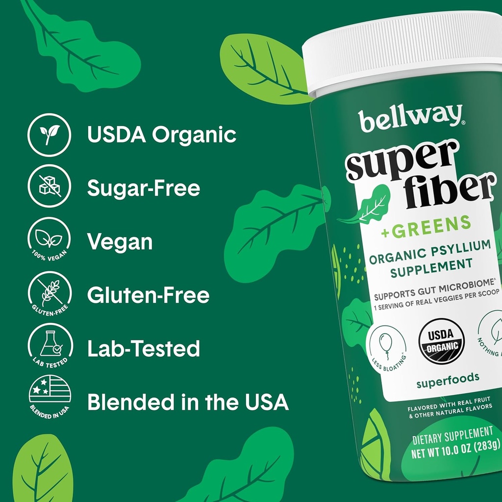 Bellway Super Fiber Powder + Fruit, Mixed Berry Super Fiber + Greens 6