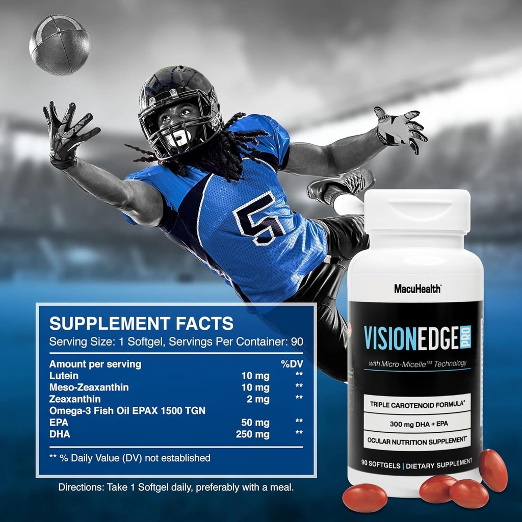 Eye Supplement for Athletes; Formula with Lutein, Zeaxanthin, and Meso-Zeaxanthin, Eye Supplements Omega 3, Essential Carotenoids for Eyes - (90 Softgels, 3 Month Supply) 4