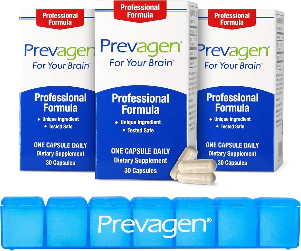 Prevagen Professional Formula - 90 Capsules (3 Month Supply) | Formulated for Your Brain | 40mg of Apoaequorin Plus Vitamin D3 with 7-Day Pill Minder 2