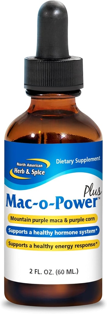 NORTH AMERICAN HERB & SPICE Mac-o-Power Plus - 2 fl. oz - Raw Maca Extract - Supports Healthy Hormone System & Energy Response - Non-GMO - 172 Servings 2