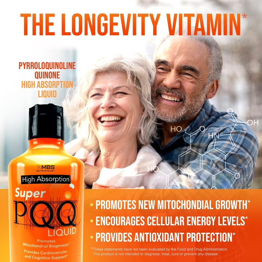 Mitogenesis - Super PQQ Liquid - Highly Absorbable Pyrroloquinoline Quinone 20 Milligram, Best Liquid PQQ for Mitochondrial Biogenesis, Supports Heart Health, Cognitive Function and Mental Focus 4