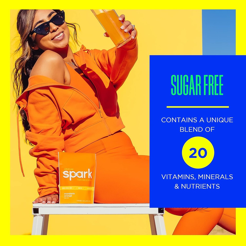 AdvoCare Spark - Energy Drink Mix - Vitamin & Amino Acid Supplement - Supports Energy & Focus* - Portable Immune Support* - Sugar-Free - Mandarin Orange, 14 Stick Packs (3.5 oz) 4