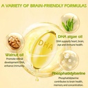 OMOGS Algae DHA - 600 mg Omega-3 DHA Softgels, with Phosphatidylserine & Walnut Oil, Supports Healthy Brain Function, Vision, Eye & Memory, Gluten Free, Non-GMO Vegan Algae Oil, 90 Softgels 4