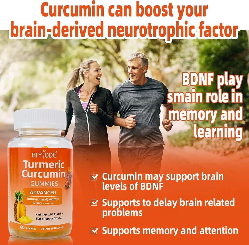 Curcumin Gummies Turmeric Supplement for Joint Support Natural Pineapple Flavor Sugar Free Digestion Cognitive Function and Immune Health for Enhanced Athletic Performance, 60 Count Gummies 6