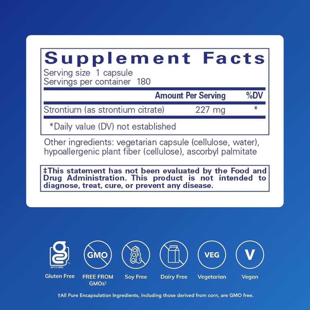 Pure Encapsulations Strontium (Citrate) | Hypoallergenic Dietary Supplement to Support Healthy Bones* | 180 Capsules 3