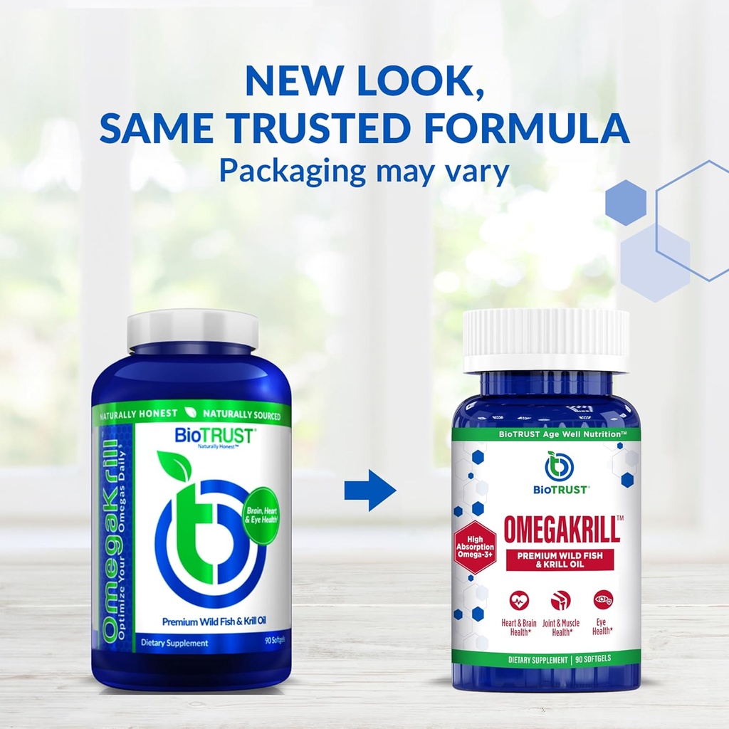 BioTrust OmegaKrill EPA & DHA Omega 3 Supplement, Fish and Krill Oil to Provide Support for Joint, Heart, Brain, Eye and Skin (30 Servings) 3