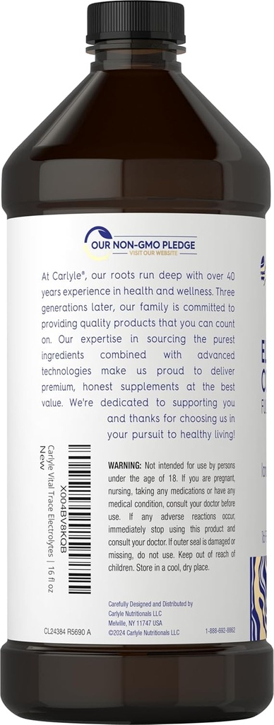 Carlyle Electrolyte Concentrate | 16 fl oz | Full Spectrum | Ionic Electrolyte Liquid | Non-GMO and Gluten Free Formula | by Vital Trace 4
