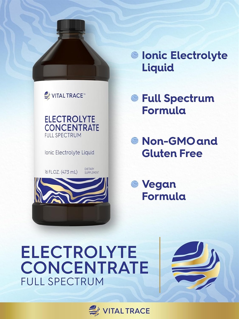 Carlyle Electrolyte Concentrate | 16 fl oz | Full Spectrum | Ionic Electrolyte Liquid | Non-GMO and Gluten Free Formula | by Vital Trace 5