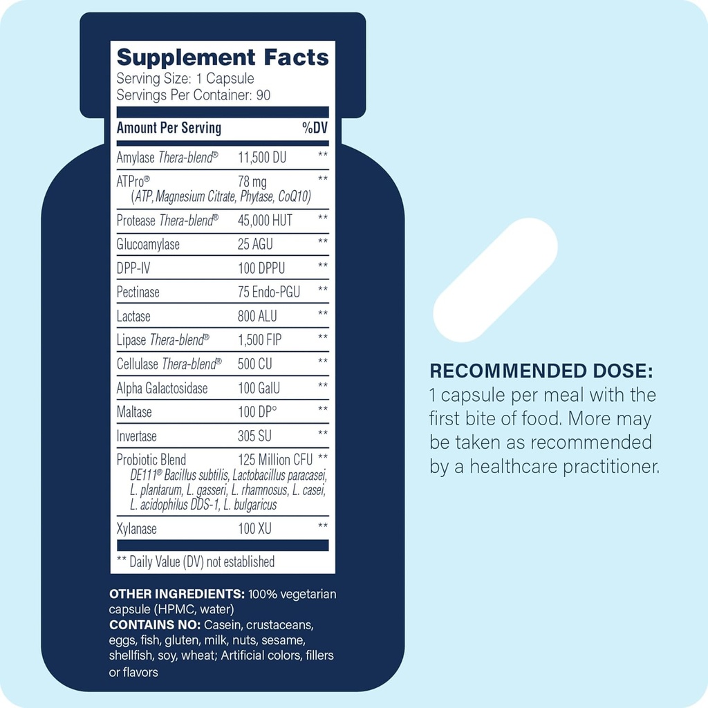 Enzyme Science - Complete Digestion, Full Support for Digestive Health and Help Reducing Gas, Bloating, Indigestion, and Irregularity with 125 Billion CFU Probiotics, Vegetarian, 90 Capsules 3