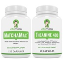VitaMonk MatchaMax Matcha Capsules & L-Theanine 400mg - Boost Energy and Enhance Focus Bundle 2