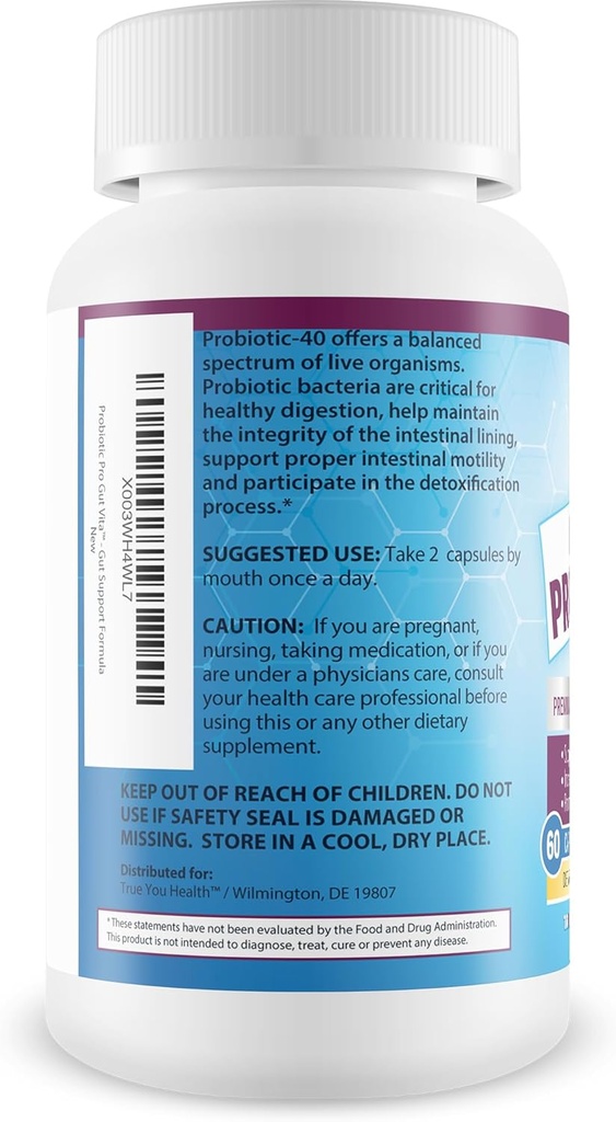 Probiotic Pro Gut Vita - Gut Health Support Probiotic & Vitamin Formula - Promote Healthy Digestion, Nutrient Absorption, Bowel Movements - Help Improve Gut Microbiome for Additional Health Benefits 4