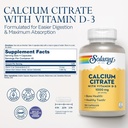 Solaray Calcium Citrate with Vitamin D3 1000mg - Bone Strength and Healthy Teeth Support - Gentle Digestion Formula - Lab Verified, 60-Day Guarantee - 30 Servings, 180 Capsules 3