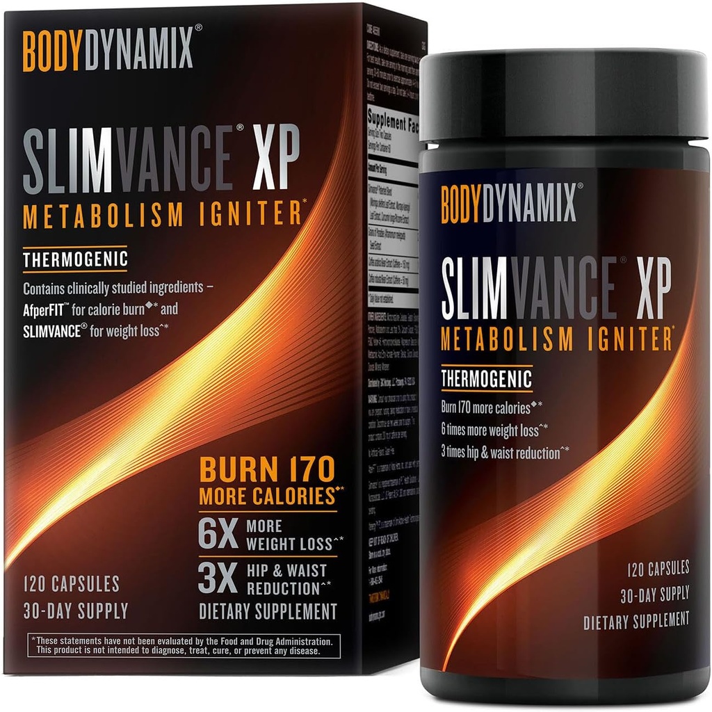 Slimvance XP Metabolism Igniter, Botanical Diet Support, Advanced Thermogenic, Burn More Calories, Weight & Fat Loss, Energy, Focus, For Men & Women, Proven Ingredients & Caffeine, 120 Count, 30 Svg 2