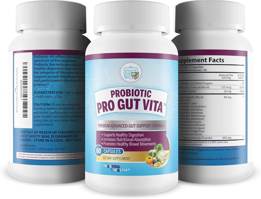 Probiotic Pro Gut Vita - Gut Health Support Probiotic & Vitamin Formula - Promote Healthy Digestion, Nutrient Absorption, Bowel Movements - Help Improve Gut Microbiome for Additional Health Benefits 5