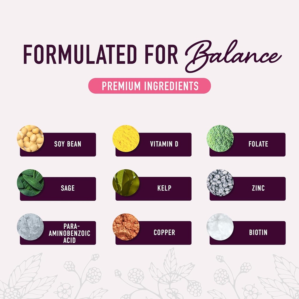 Menopause Support Gummies | Hormone Balance Relief for Hot Flashes, Night Sweats, Mood Swings, & Bloating | with Phytoestrogen Soy, Vitamin D3, PABA, Biotin | Vegetarian, Gluten-Free | 60 Count 5