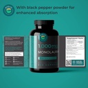Monolaurin 1000mg Capsules — Made with Pure Glycerol and Lauric Acid from Raw Coconut — Natural Vegans- Non-GMO and Soy Free — 240 Capsules 5