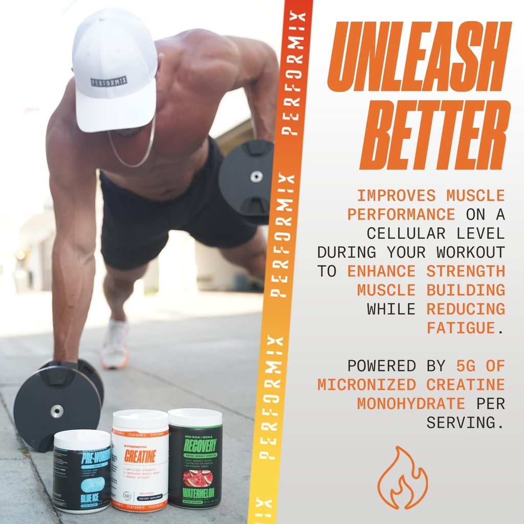 PERFORMIX - Creatine Monohydrate - 5000 mg Per Serving (5g) - Pre Workout - Increase Muscle Mass, Improve Strength & Reduce Fatigue - Creatine Monohydrate Powder - Unflavored - 80 Servings - 400g 4