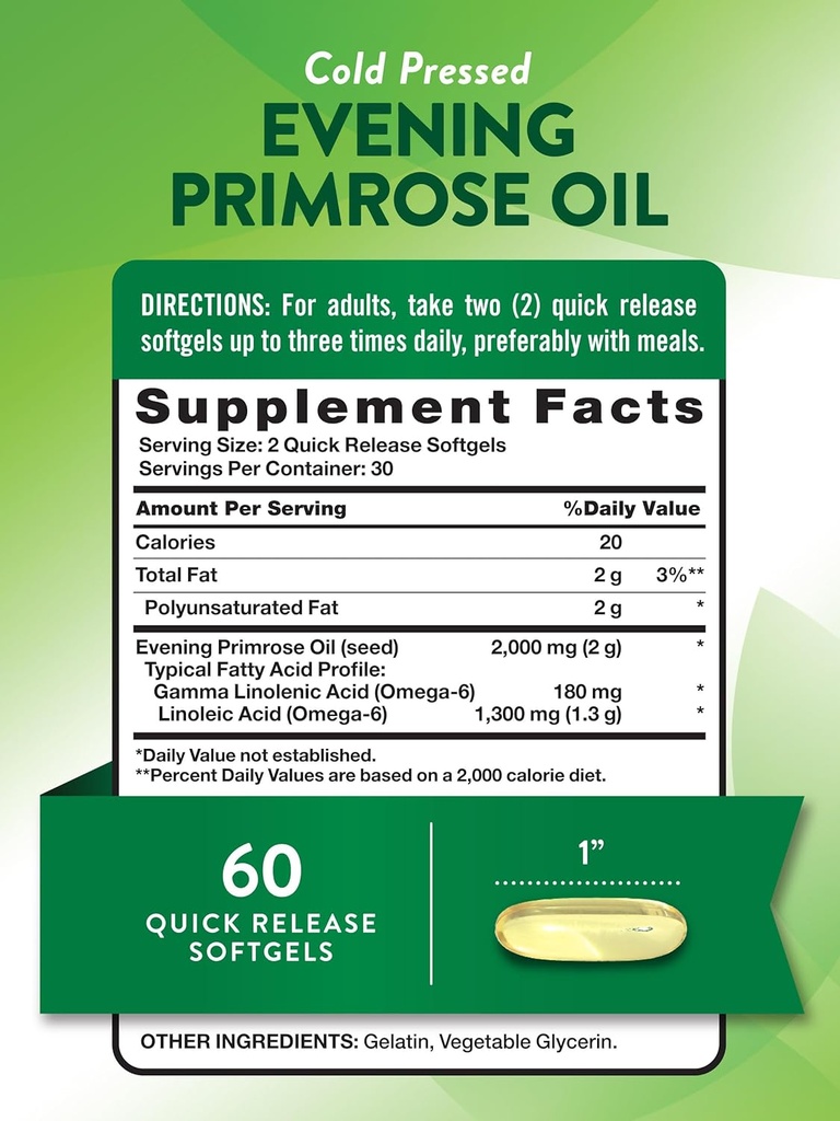 Nature's Truth Evening Primrose Oil Softgels | Cold Pressed | Non-GMO & Gluten Free Supplement 3