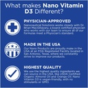 NANO VITAMIN D3 Nanosized liquid drops, RAPID ABSORPTION, 5000 IU potent formulation, Strengthens bone & muscle, supports healthy heart. 30 ml bottle, 1 month supply. 4