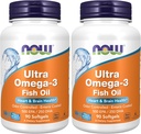 NOW Supplements, Ultra Omega-3 Molecularly Distilled and Enteric Coated, 90 Softgels (Pack of 2) 2