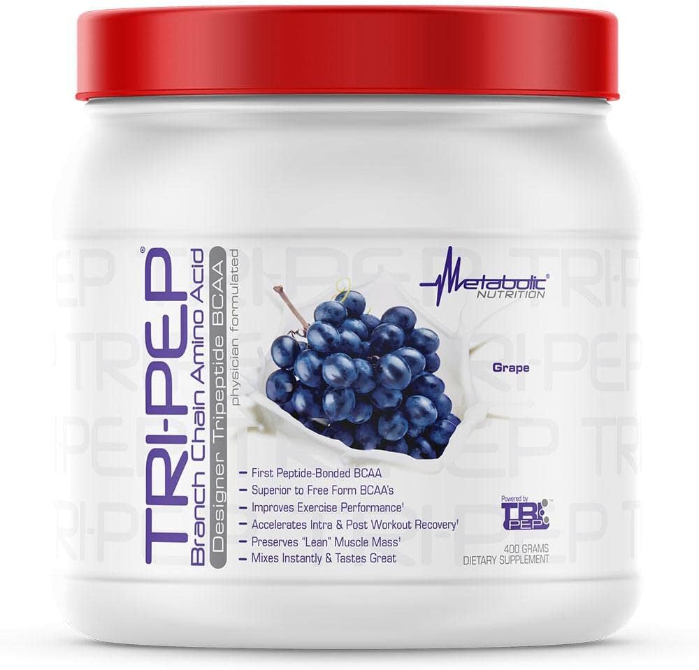 Metabolic Nutrition - TRIPEP - Tri-Peptide Branch Chain Amino Acid, BCAA Powder, Pre Intra Post Workout Supplement, Grape, 400 Grams (40 Servings) 2