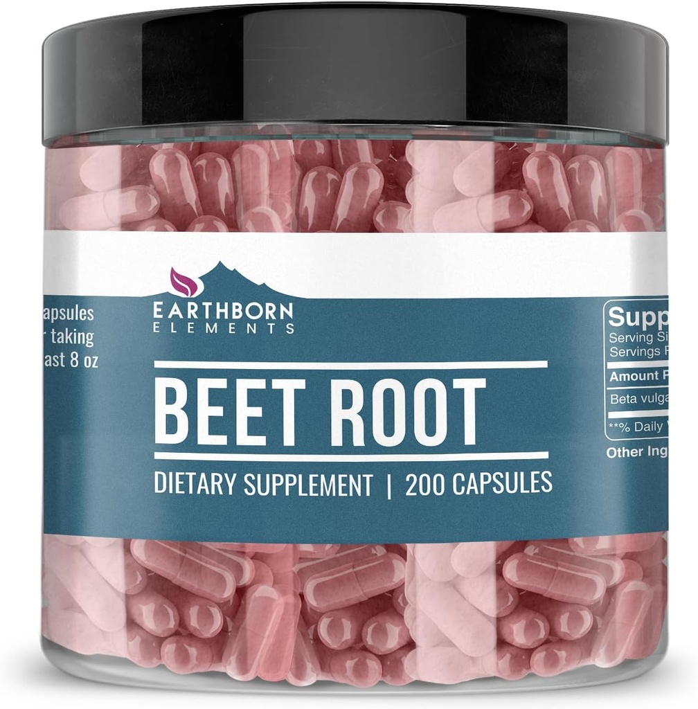 Earthborn Elements Beet Root 200 Capsules, Pure & Undiluted, No Additives 2