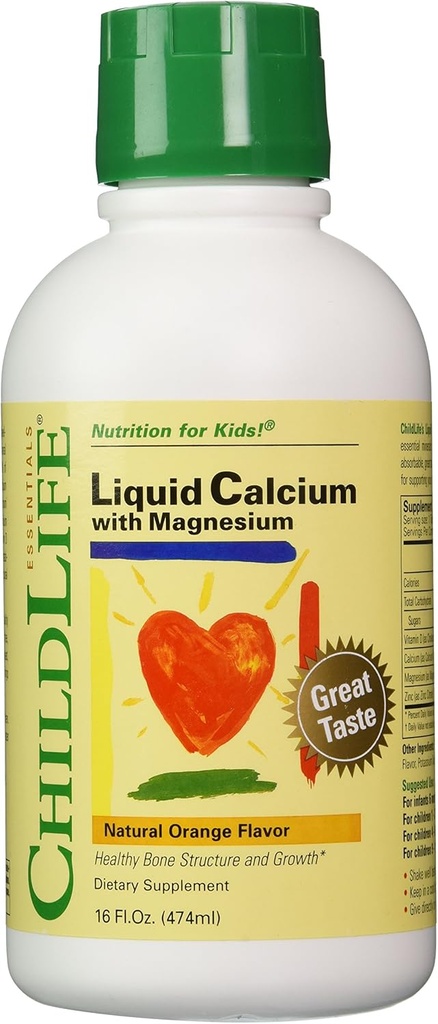 ChildLife Essentials Liquid Calcium Supplement for Kids - Baby Calcium with Magnesium, Zinc, and Vitamin D3 - Orange Flavor, 16 fl oz (3 Pack) 5
