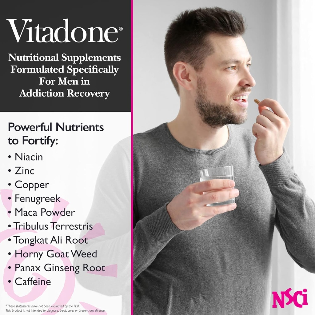 NSC Male Bedroom Support - Nutrients for Wellness in The Bedroom - Complements Original Balance Systems, Moods, Mens Energy & Vigor - Niacin, Zinc, Fenugreek, Maca Powder, Caffeine - 60 ct. 6