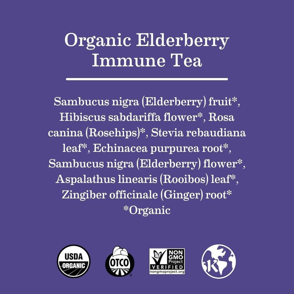 Earth Mama Organic Elderberry Immune Tea + Organic Throat Smoothie™ Tea for Wellness Support | Safe for Breastfeeding, Pregnancy and Kids, 16 Count (Pack of 2) 5