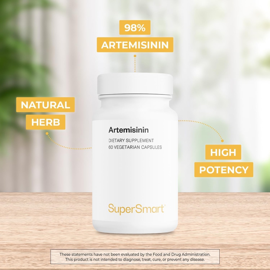 Supersmart - Artemisinin 300 mg Per Day - Artemisia Annua Standardized to 98% Artemisinin - Boost Immune System | Non-GMO & Gluten Free - 60 Vegetarian Capsules 4