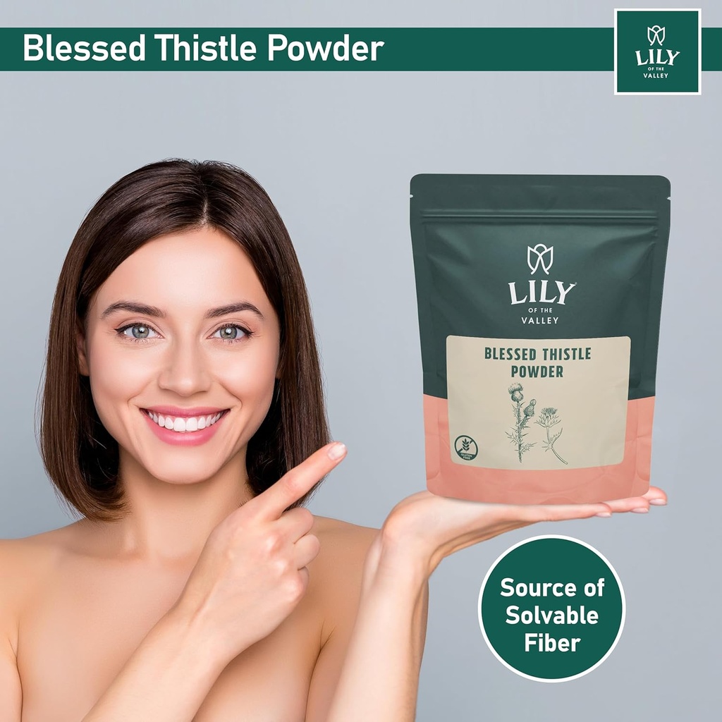 LILY OF THE VALLEY Blessed Thistle Extract Powder - Ideal for Smoothies & Juices - Milk Thistle Tea - Rich in Silymarin and Antioxidants - Vegan & Gluten-Free - Packed in Resealable Pouch (4oz, 113g) 6