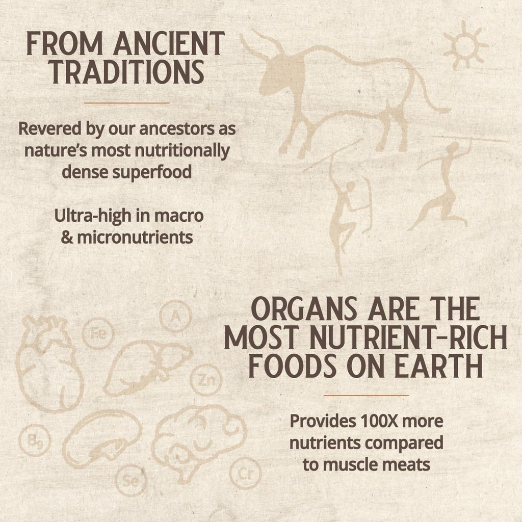 Grass Fed Bovine Organ Complex: Liver, Spleen, Kidney, Heart, Pancreas (600 Mg per Organ per Capsule), 3000 Mg per Serving (30 Servings) 6